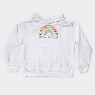 Bible Verse Rainbow - God Keeps His Promises Kids Hoodie